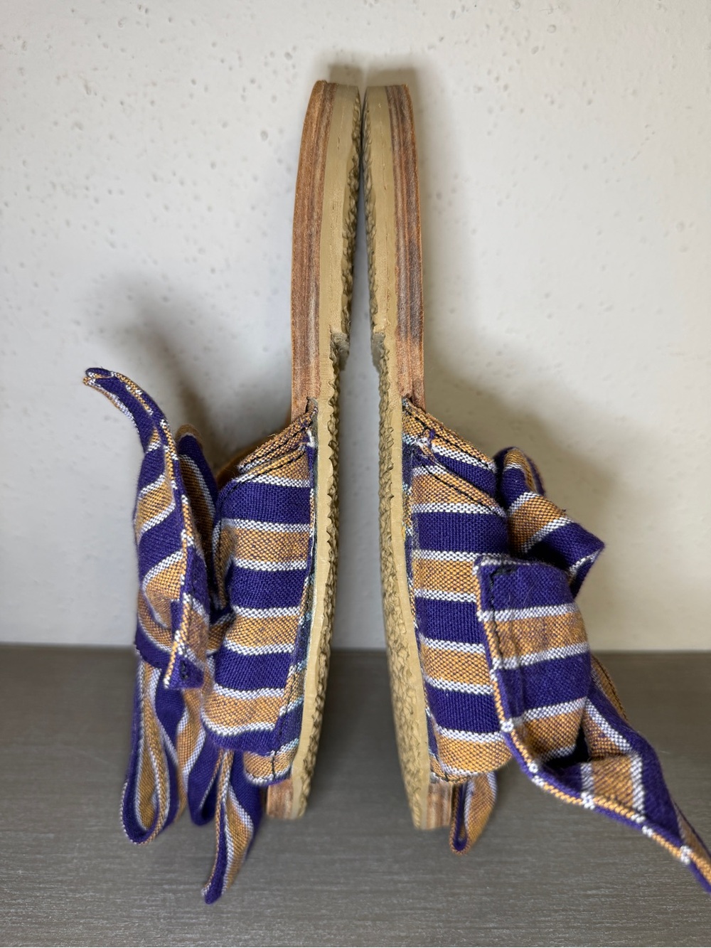 Brother Vellies Burkina Striped Sandals Blue Orange Leather Women’s Sz 8 M - Picture 4 of 8